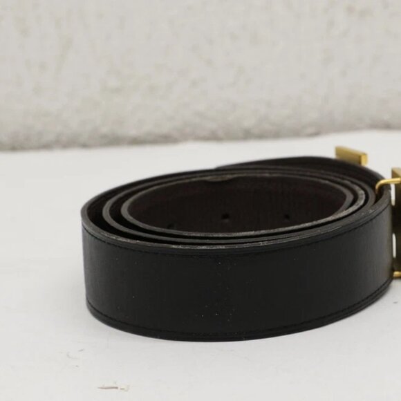 Hermes H Logo Reversible Gold Buckle Black Belt Mens Size 85 - Picture 3 of 12